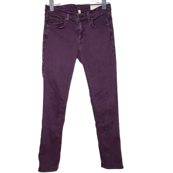 RAG & BONE Womens Zipper Capri Skinny Ankle Jeans Mid Rise Purple Plum Size 27 - Picture 2 of 11